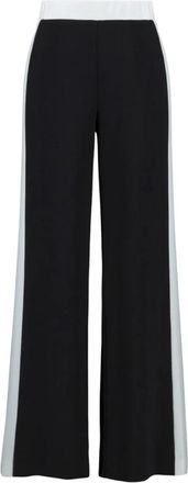 Joseph Ribkoff Wijdvallende Bicolor Broek - Dames - Wijde Broeken - Zwart - 3XL - Broeken