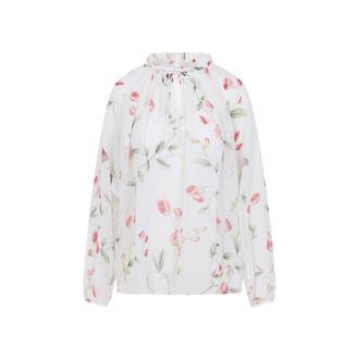 Giambattista Valli Womens Silk Blouse - White - Size EU 38 (Womens)