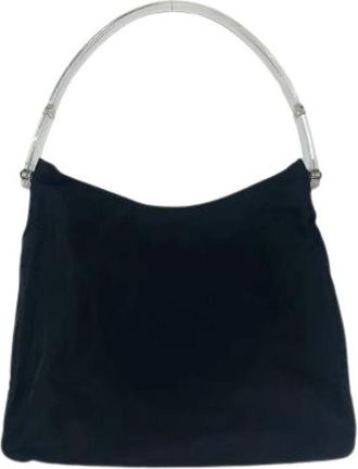 Prada Pre-owned Shoulder Bags, female, Black, Size: ONE SIZE Pre-owned Tessuto Nylon Shoulder Bag