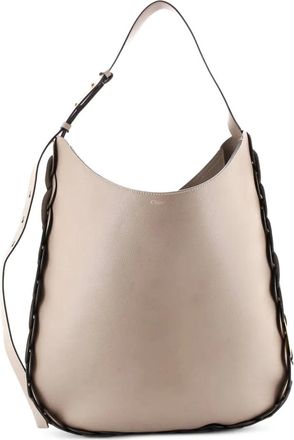 Chlo&eacute; Darryl Leather Large hobo bag - Beige