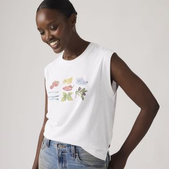 Levi's Graphic Boxy Tank Top - Womens - XS - White