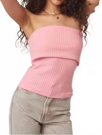 Bloomingdale's Filomena Rib Tube Top In Peony Pink