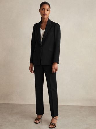 Reiss Gabi Womens Black Polyester Suit Trousers, 4