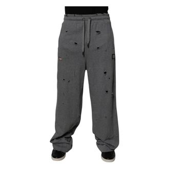 Dolce & Gabbana Heren, Broeken, Grijs, Maat: M Katoen