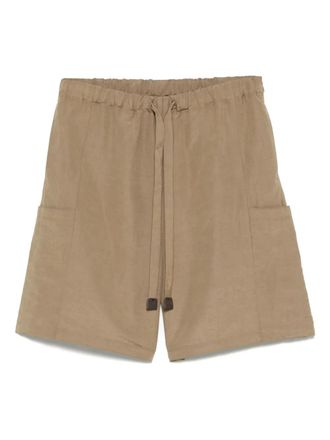 Max Mara Quebec shorts - women - Linen/Flax/Silk/Polyester - 38 - Brown