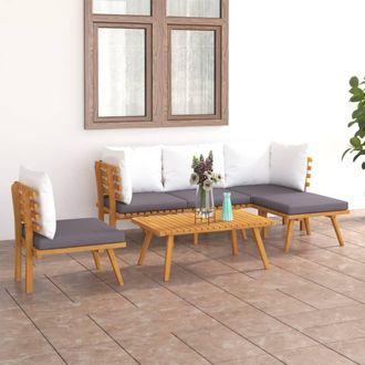 vidaXL Muebles De Jard&iacute;n 6 Piezas Con Cojines Madera Maciza De Acacia Vidaxl