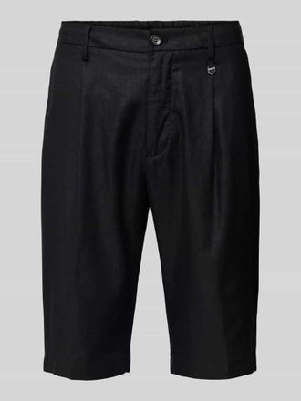 Antony Morato Slim Fit Leinenbermudas mit B&uuml;gelfalten in Black, Gr&ouml;&szlig;e 34