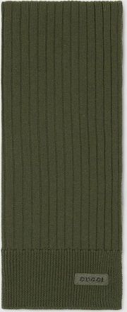 Gucci Knit Wool Scarf With Logo, Green, Wool