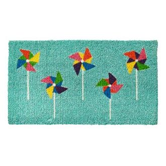 Tag Pinwheel Coir Mat Multi Coir Summer in Blue at Nordstrom, Size Medium