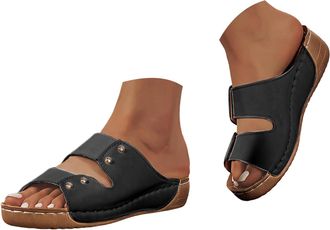 Generic Orthopedic Wedge Sandals for Women 2026 Dressy Summer Arch Support Sandals Comfortable Platform Flip Flops for Women Slip on Beach Casual Open Toe Vac