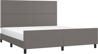 vidaXL Vidaxl - Estructura De Cama Con Cabecero Cuero Sint&eacute;tico Gris 180x200cm