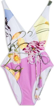 Ted Baker Rozieh One Piece Swimsuit In White