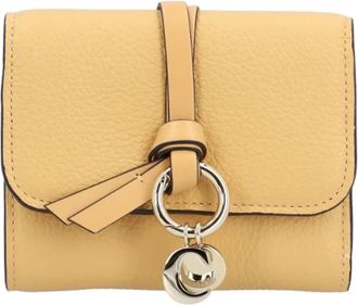 Chlo&eacute; Gegreineerde leren clutch - Dames - Clutches - Geel - ONE Size - Leer - Tassen
