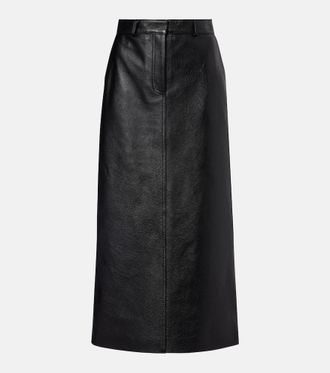 Toteme Leather midi skirt