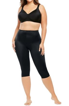 Rago Light Shaping Capri Pant Liner With Satin 4-Way Stretch in Black at Nordstrom, Size 34