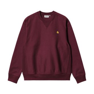 Carhartt Work in Progress American Script Sweatshirt - Heren - Sweatshirts & Hoodies - Rood - Maat: S Katoen