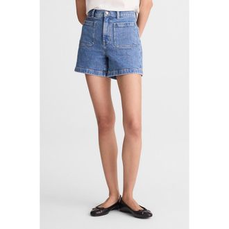 Madewell The Emmy Patch Pocket High Waist Denim Shorts in Midvale Wash at Nordstrom, Size 26