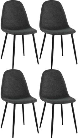 Clp Clp - Conjunto De 4 Sillas De Comedor Napier Negro Tela