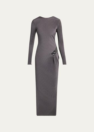 Giorgio Armani Embellished Asymmetric Column Dress