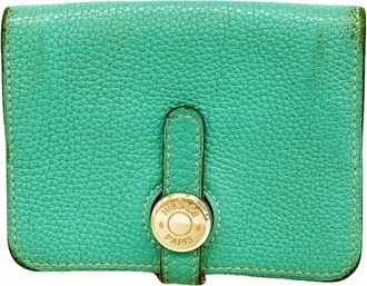 Herm&egrave;s Green Togo Leather Coin Purse/Coin Case (Pre-Owned)