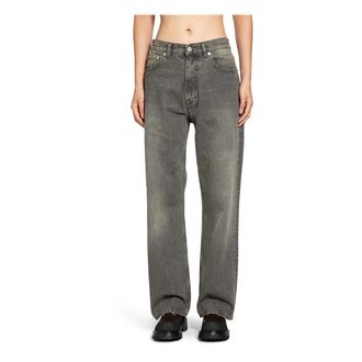 Our Legacy Straight Jeans, male, Gray, Size: W31 Twill Belted Third Cut Jeans