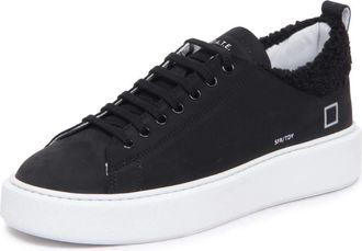 D.A.T.E. Sfera Teddy Dames Schoenen - Dames - Sneakers - Zwart - 37 EU - Leer - Schoenen