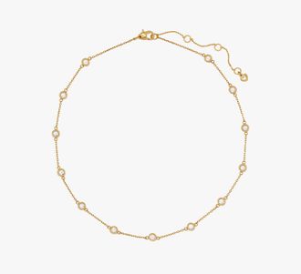 Kate Spade New York Womens Set In Stone Station Necklace in Beige | Multi