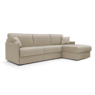 Divani.Store Divani.store - Evans Sof&aacute; Esquinero Convertible En Tela Impermeable 232 Cm Derecho (mat. 120x197) Beige