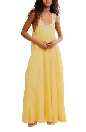 Free People To the Moon Midi Dress in Golden Haze at Nordstrom, Size X-Small