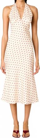 Nia La Brea Midi Dress In Ivory/cherry