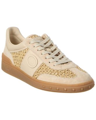 Valentino Upvillage Straw & Suede Sneaker