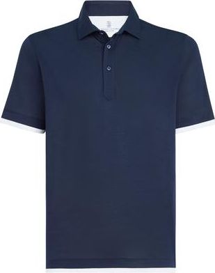 Brunello Cucinelli Polo with shirt collar in Azure at Nordstrom, Size Xxx-Large Eu
