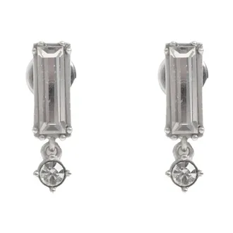 Jil Sander Accessoires, Dames, Grijs, ONE Size, Oorbellen met een Schitterende Kristal
