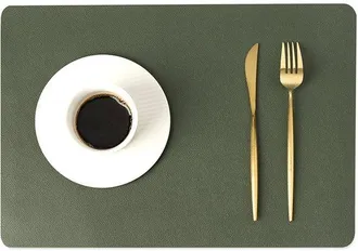 OEM 4 Manteles Individuales, Antideslizantes, De Doble Capa, Lavables E Impermeables, Resistentes Al Agua Y Al Aceite, 43 X 30 Cm, Color Azul Brumoso