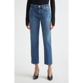 Victoria Beckham Low Rise Flare Leg Ankle Jeans in Mid Blue Wash at Nordstrom, Size 27