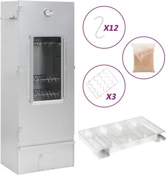 vidaXL Vidaxl - Horno Ahumador De Bbq Con Generador Humo Fr&iacute;o Acero Galvanizado