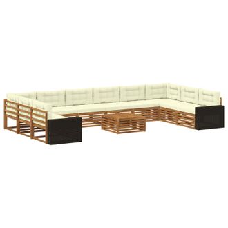 vidaXL Juegos De Sof&aacute;s 11 Uds. Madera De Acacia S&oacute;lida Vidaxl
