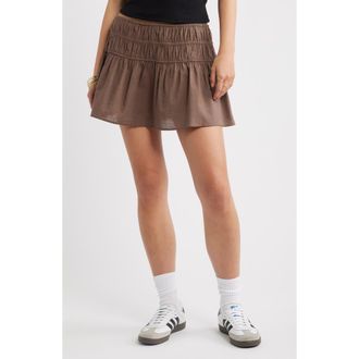 BP. Drop Waist Flare Cotton Skort in Brown Quartz at Nordstrom, Size Xx-Small