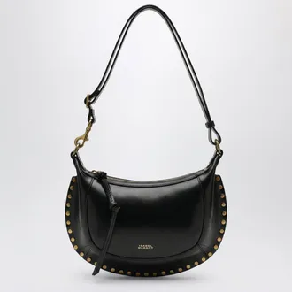 Isabel Marant Oskan Moon studded calfskin leather bag in black