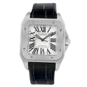 Cartier Pre-owned Cartier Santos 100 Silvered Opaline Dial Unisex Watch W20106X8
