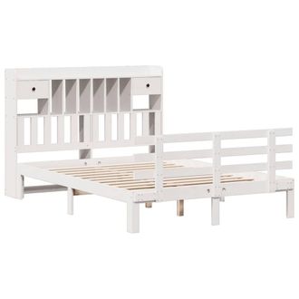 Berkfield Home Decorative Bookcase Bed without Mattress White 140x200 cm Solid W