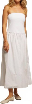 perfectwhitetee Kai Woven Strapless Dress In White
