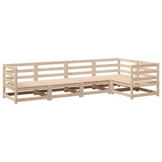 vidaXL Juego De Sof&aacute;s De Jard&iacute;n 5 Piezas Madera Maciza De Pino Vidaxl