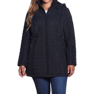 Gallery Chevron Quilt Jacket in Black at Nordstrom, Size 1X