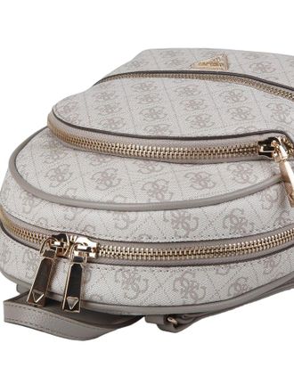 Guess Womens Backpack Dark Taupe Logo Polyurethane
