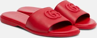 Gucci Double G leather slides