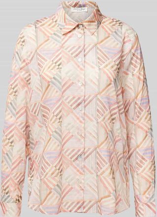 Christian Berg Regular Fit Bluse mit Hemdblusenkragen in Altrosa, Größe 40