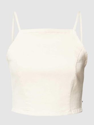 Tom Tailor Denim Crop Top in Denim-Optik in Offwhite, Gr&ouml;&szlig;e L