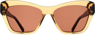 DKNY Cat Eye Womens Crystal Amber Brown DK535S - One Size