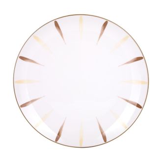 KASANOVA Piatto piano in Porcellana pennellato giallo marrone 26,7 cm Petali